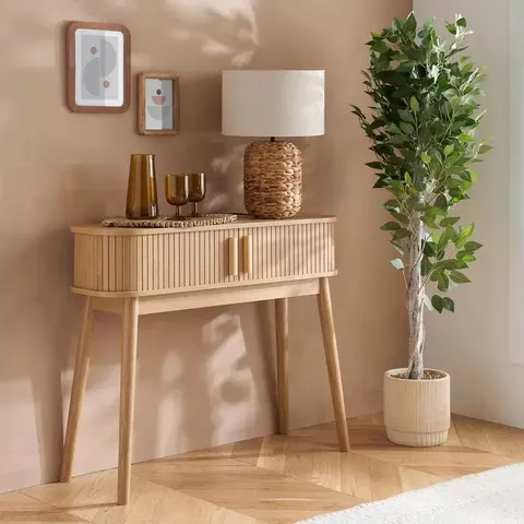 BOXED BIRLEA AXEL CONSOLE TABLE - OAK