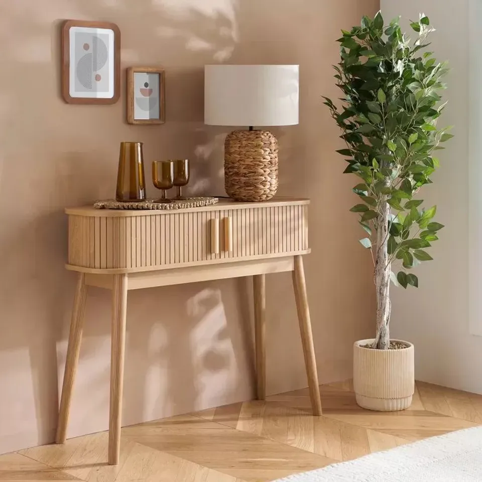 BOXED BIRLEA AXEL CONSOLE TABLE - OAK