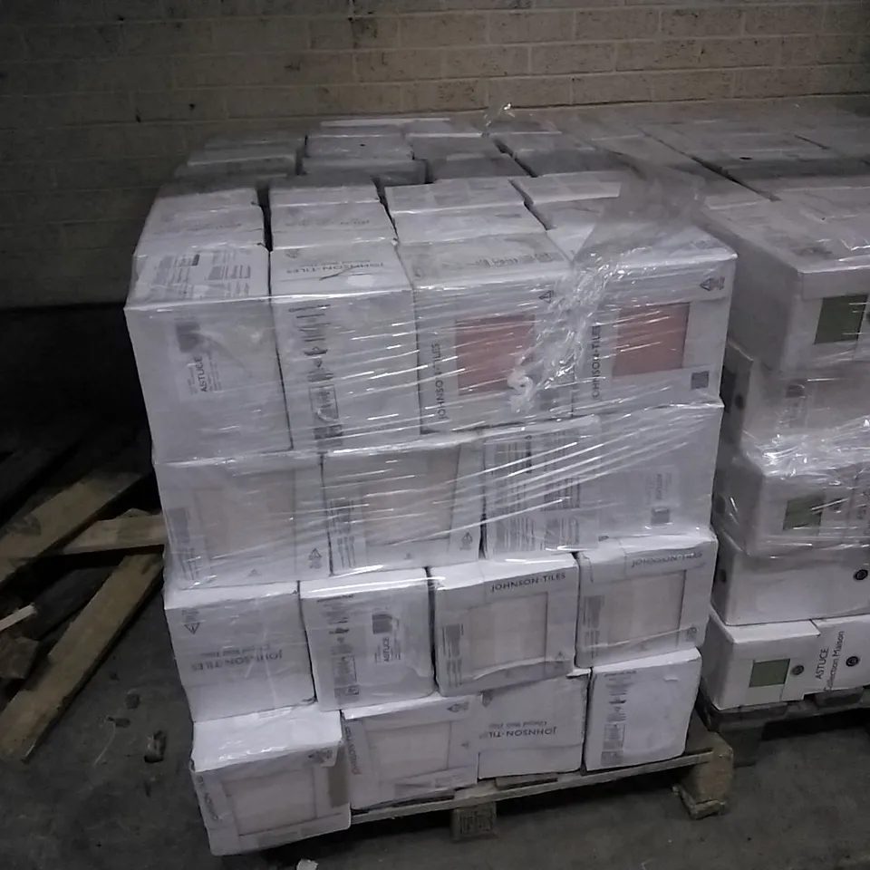 PALLET OF 96 BOXES OF 25 BRAND NEW ASTUCE MAT ROSE 20x20cm TILES - EACH PACK COVERS APPROXIMATELY 1M² (TOTAL APPROX. 96Sq.Metres)