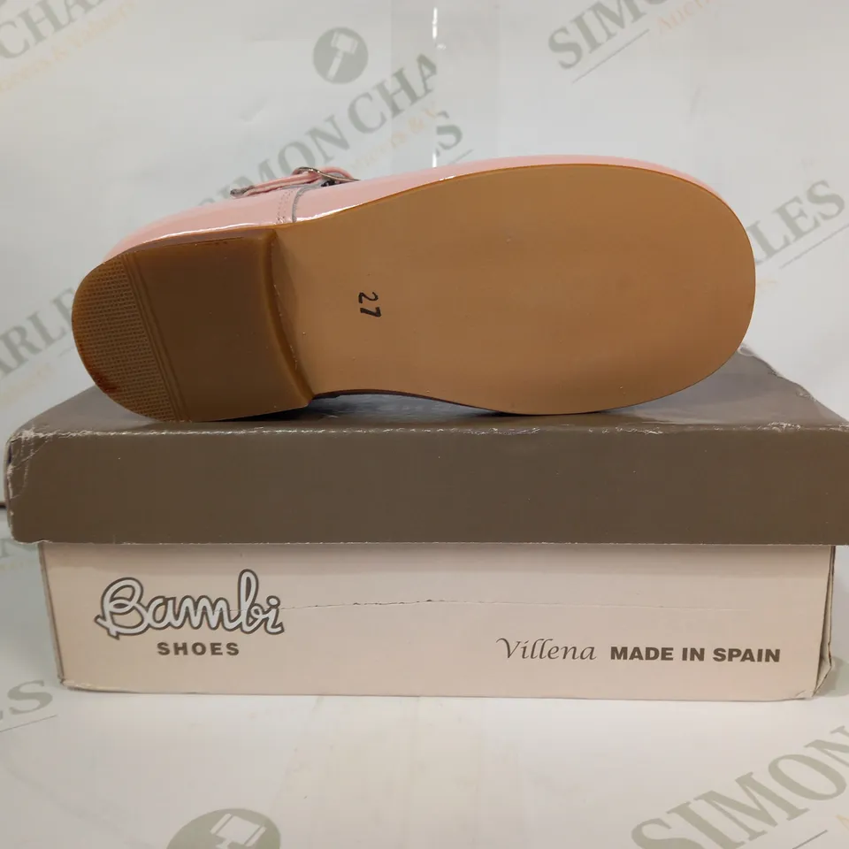 BOXED PAIR OF BAMBI CHAROL ROSE SHOES IN PINK EU SIZE 27