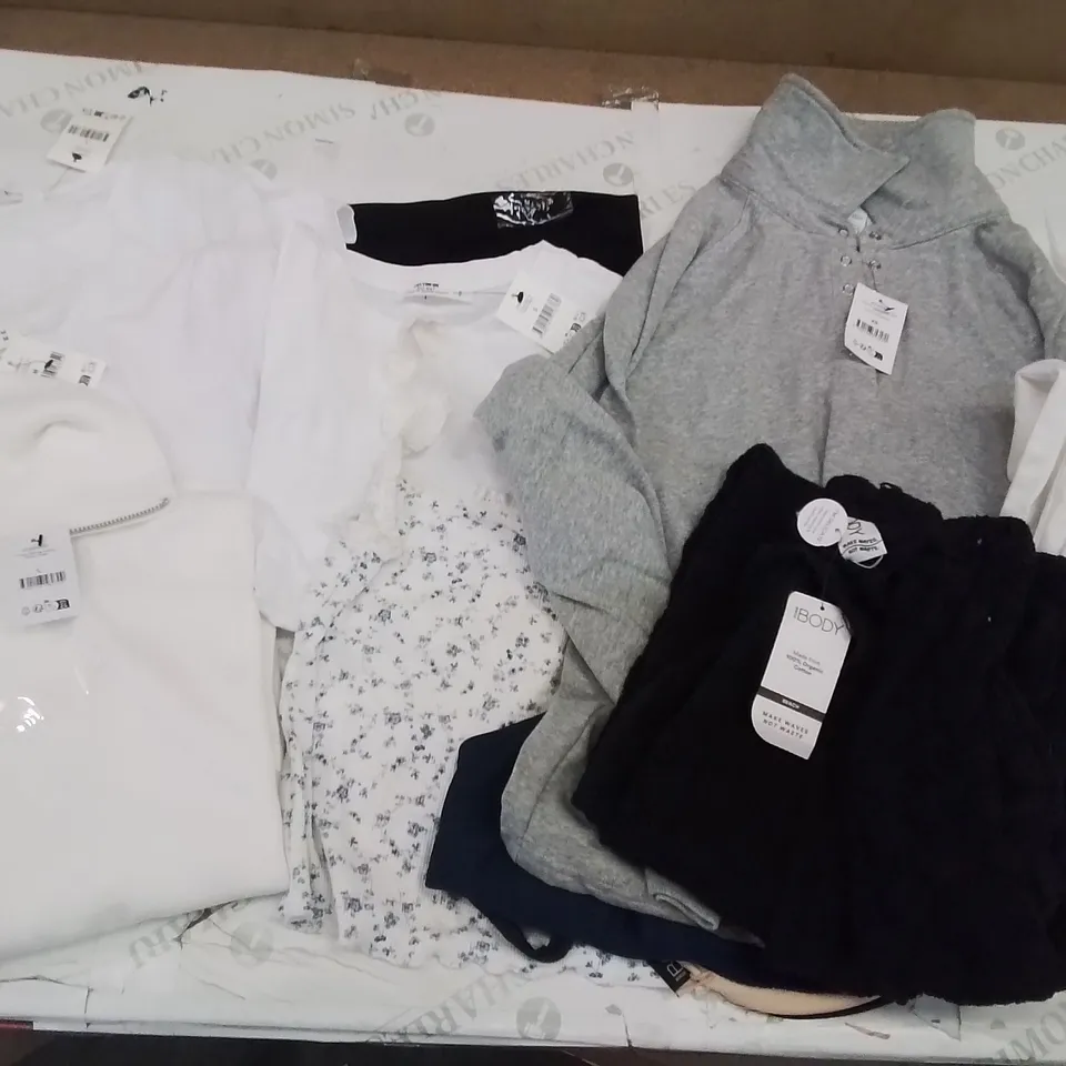 PALLET CONTAINING APPROXIMATELY 13 LARGE BOXES OF WOMEN'S CLOTHES WITH TAGS ON