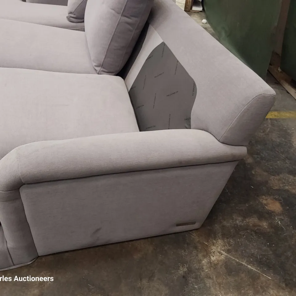 QUALITY BRITISH DESIGNER LOUNGE Co. ROSE CHAISE SOFA LIGHT GREY FABRIC 