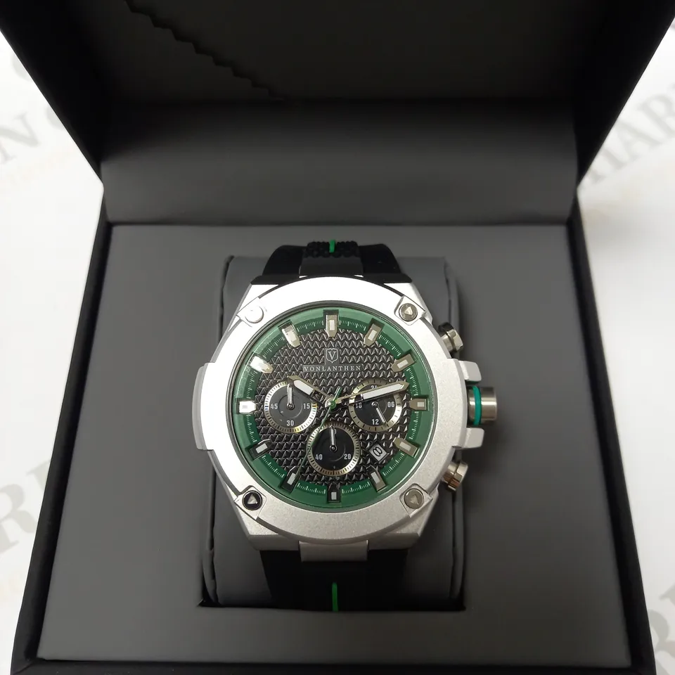 VONLANTHEN TRIPLE DIAL RUBBER STRAP WATCH
