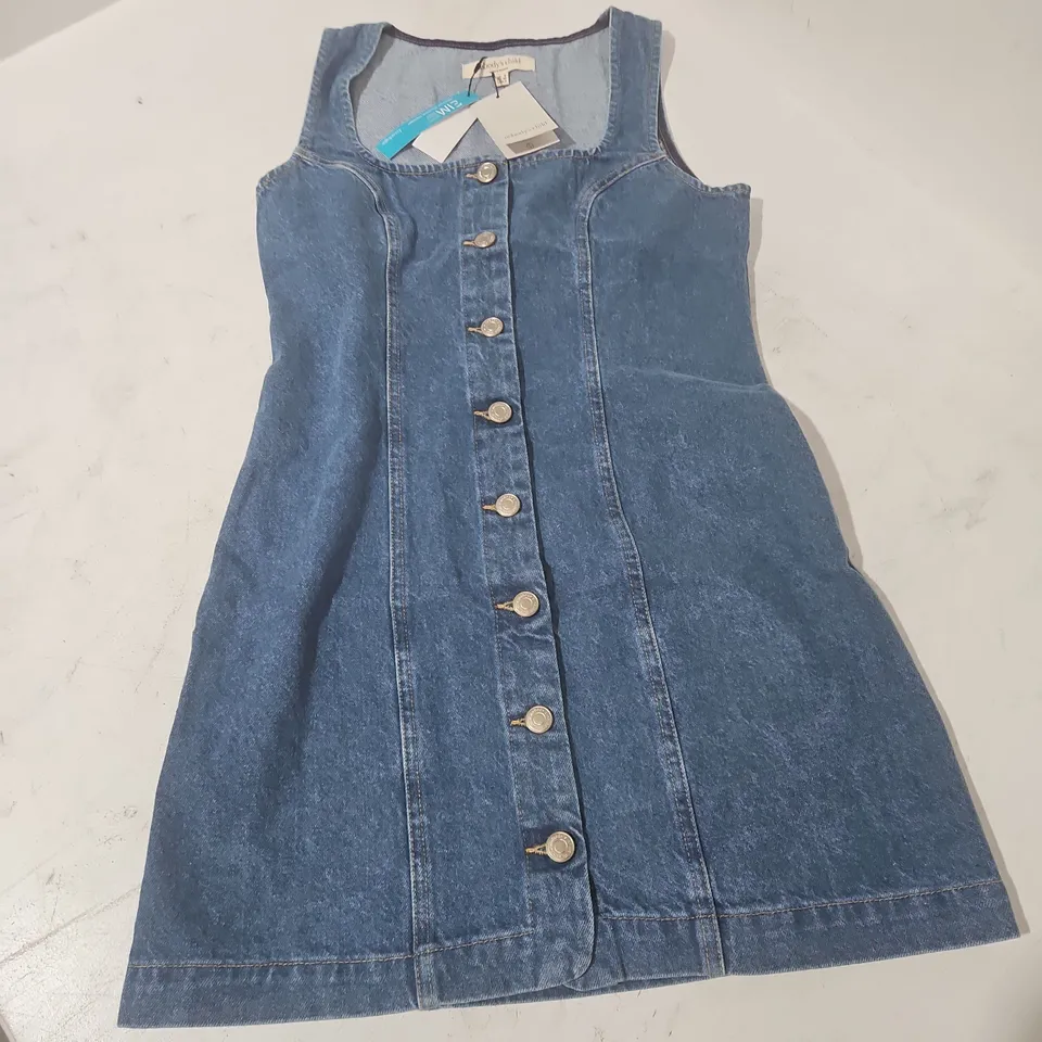 NOBODYS CHILD HARVEY FITTED DENIM MINI DRESS - UK 8