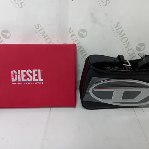 BOXED DIESEL BLACK SHOULDER STRAP BAG