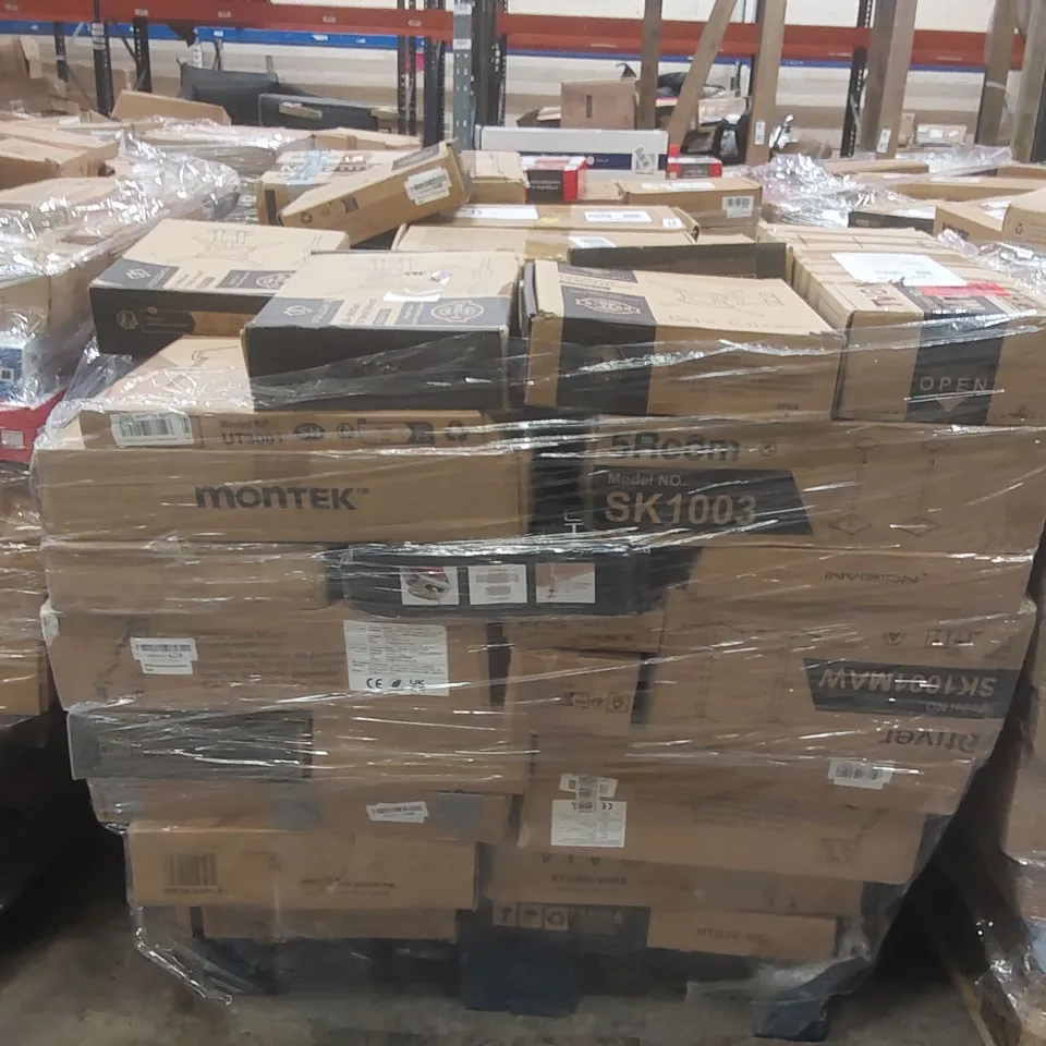 PALLET CONTAINING A VERY LARGE QUANTITY OF ASSORTED TV STANDS/MOUNTS ECT
