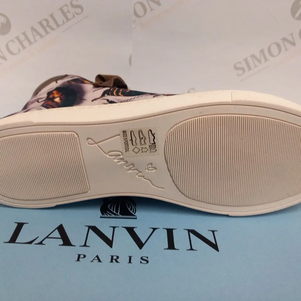 BOXED PAIR OF LANVIN BASKET HIGH TOP SNEAKER GOLD SIZE 37