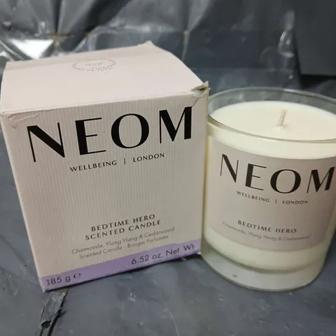 BOXED NEOM BEDTIME HERO SCENTED CANDLE (CHAMOMILE, YLANG YLANG & CEDARWOOD)