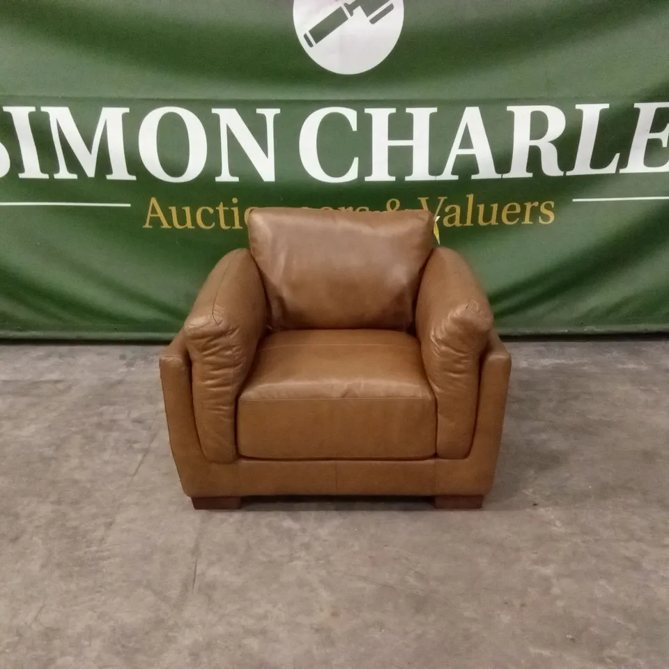 MORENA ITALIAN LEATHER ARMCHAIR - TAN RRP £879