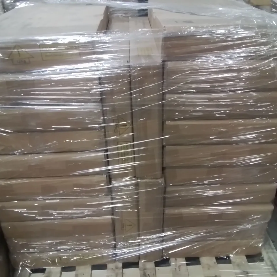 PALLET CONTAINING LARGE QUANTITY OF 4 SHELF DISPLAY CABINETS -OAK- 