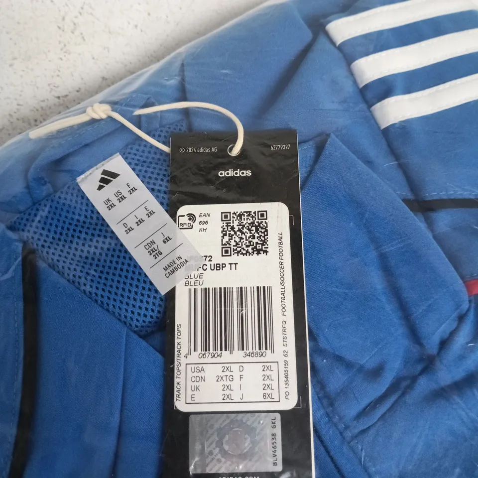 ADIDAS MANCHESTER UNITED TRACK TOP JACKET – BLUE, UK 2XL