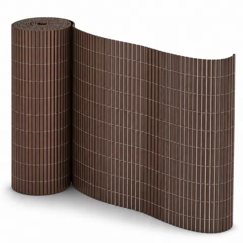 OYPLA BROWN PVC OUTDOOR GARDEN FENCING PRIVACY SCREEN ROLL 1 x 3m