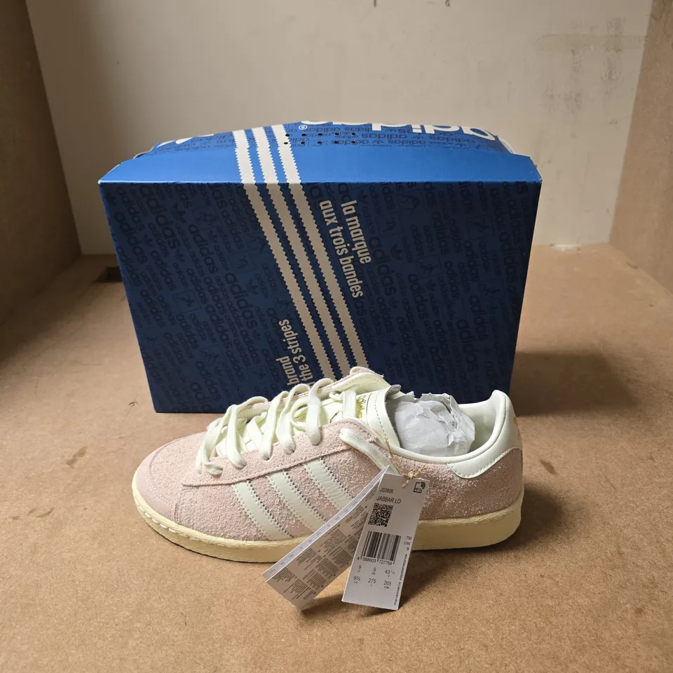 ADIDAS JABBAR PINK SUEDE SNEAKERS WITH WHITE STRIPES – WOMEN’S - UK SIZE 9