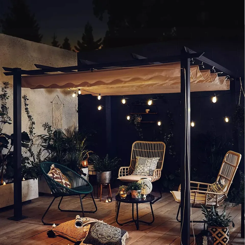 BOXED GRADE 1 ALUM 3X3M NATURAL GAZEBO WITH ADJUSTABLE CANOPY (1 BOX)