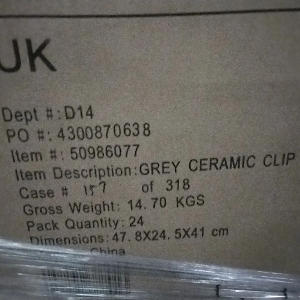 PALLET OF APPROXIMATELY 30 X BOXES OF BRAND NEW GEORGE HOME 500ML GREY CERAMIC CLIP LID JARS - 24 JARS PER BOX AND 10 X BOXES OF BRAND NEW GEORGE HOME 1L GREY CERAMIC CLIP LID JARS - 8 JARS PER BOX 