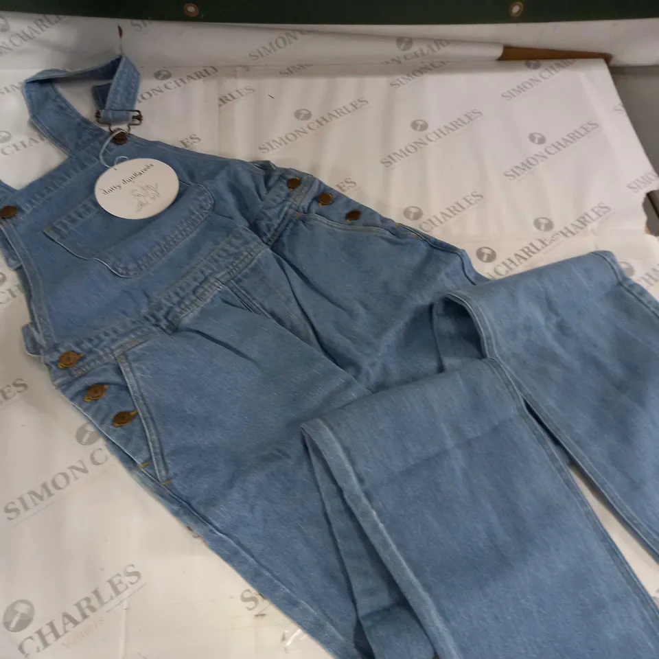 DOTTY DUNGAREES ADULT DUNGAREES IN STONEWASH BLUE - M