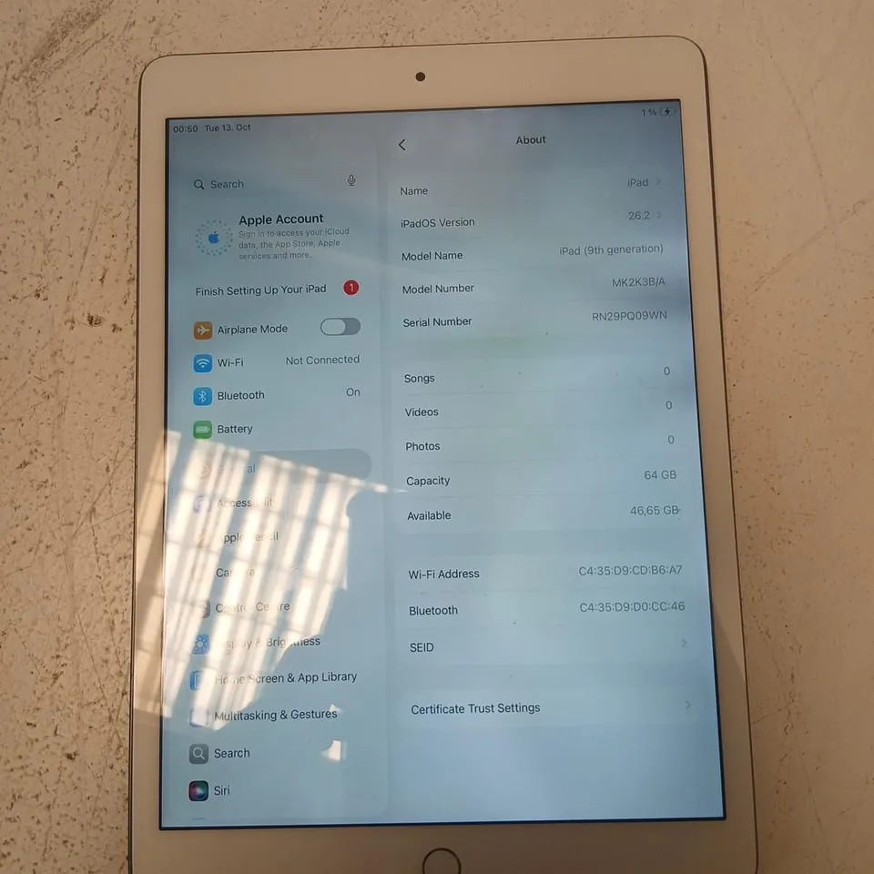 APPLE IPAD (9TH GENERATION) 64GB SPACE GREY