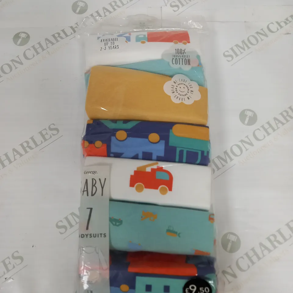 PACK OF 7 BABY BODYSUITS SIZE 6-9 MONTHS