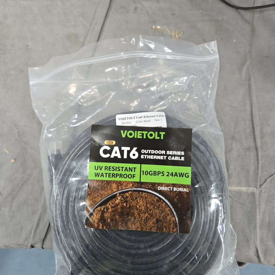 CAT6 OUTDOOR ETHERNET CABLE – UV RESISTANT, DIRECT BURIAL, 50M, 10GBPS, 24AWG
