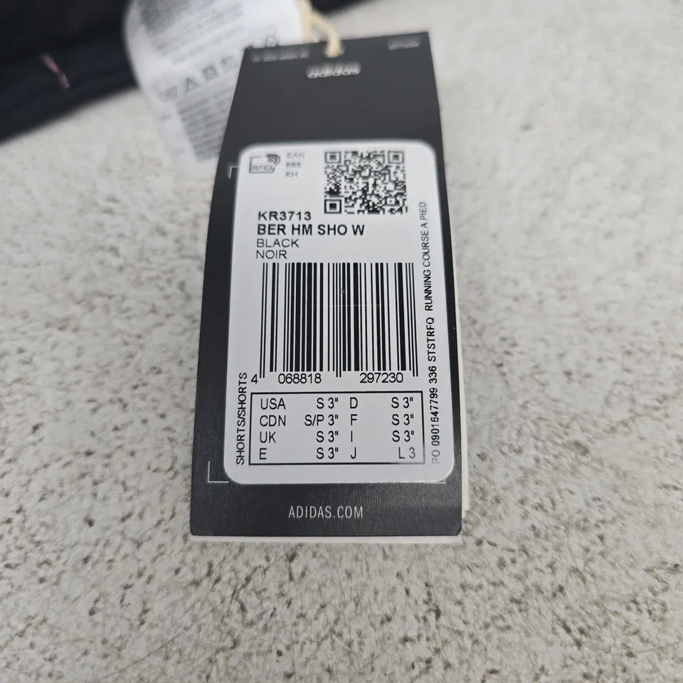 ADIDAS BERLIN HALF MARATHON RUNNING SHORTS, BLACK, SIZE SMALL (USA SMALL)