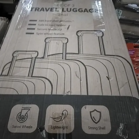 BOXED LUGG TRAVEL LUGGAGE SUITCASE - TEAL