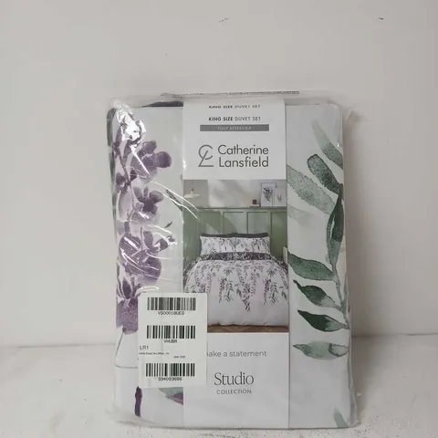 CATHERINE LANSFIELD KING SIZE DUVET SET FULLY REVERSIBLE WISTERIA