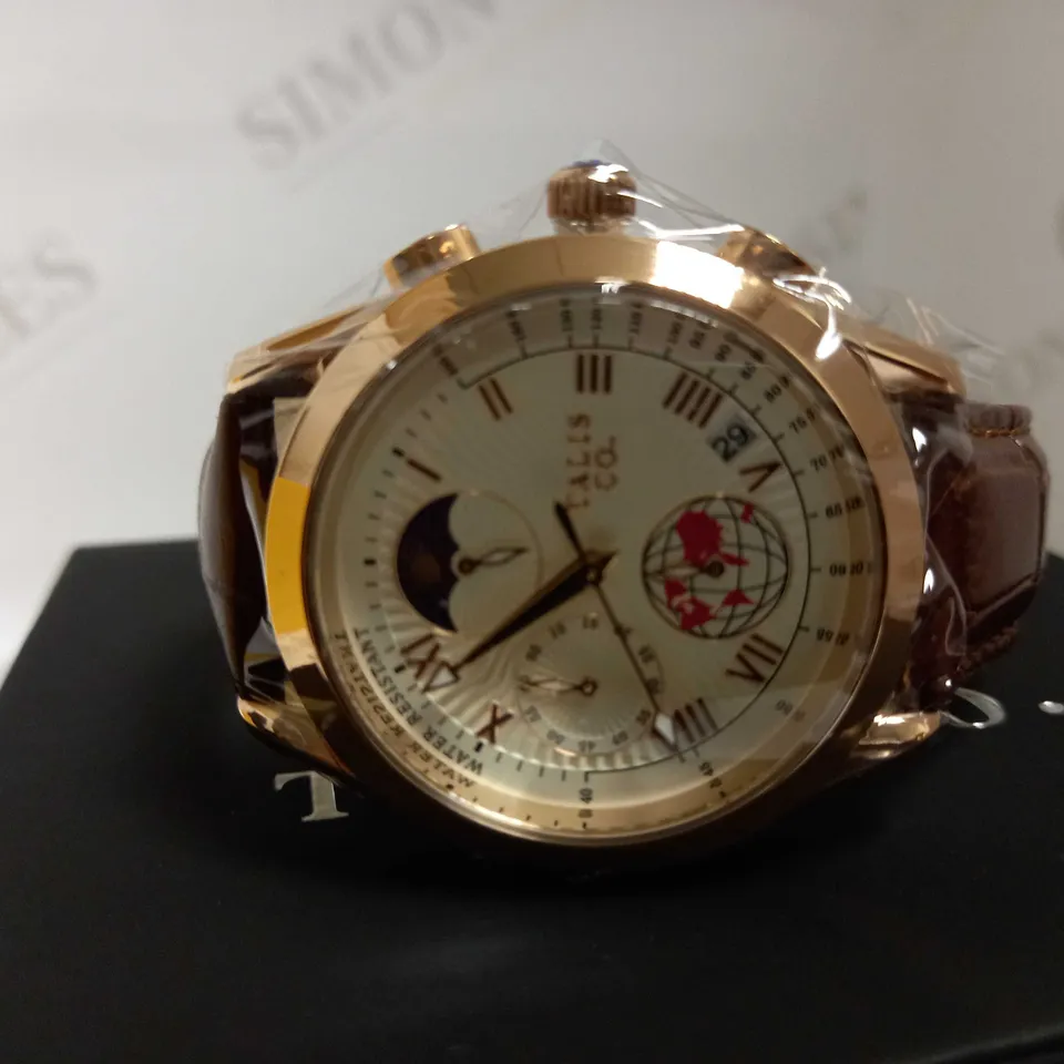 TALIS CO TRIPLE DIAL LEATHER STRAP WATCH RRP £550