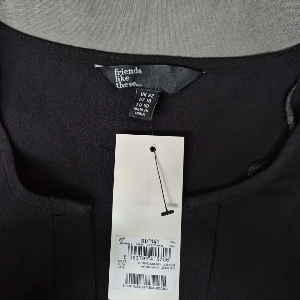 UK Size 22 Friends Like These Women's Black Blouse