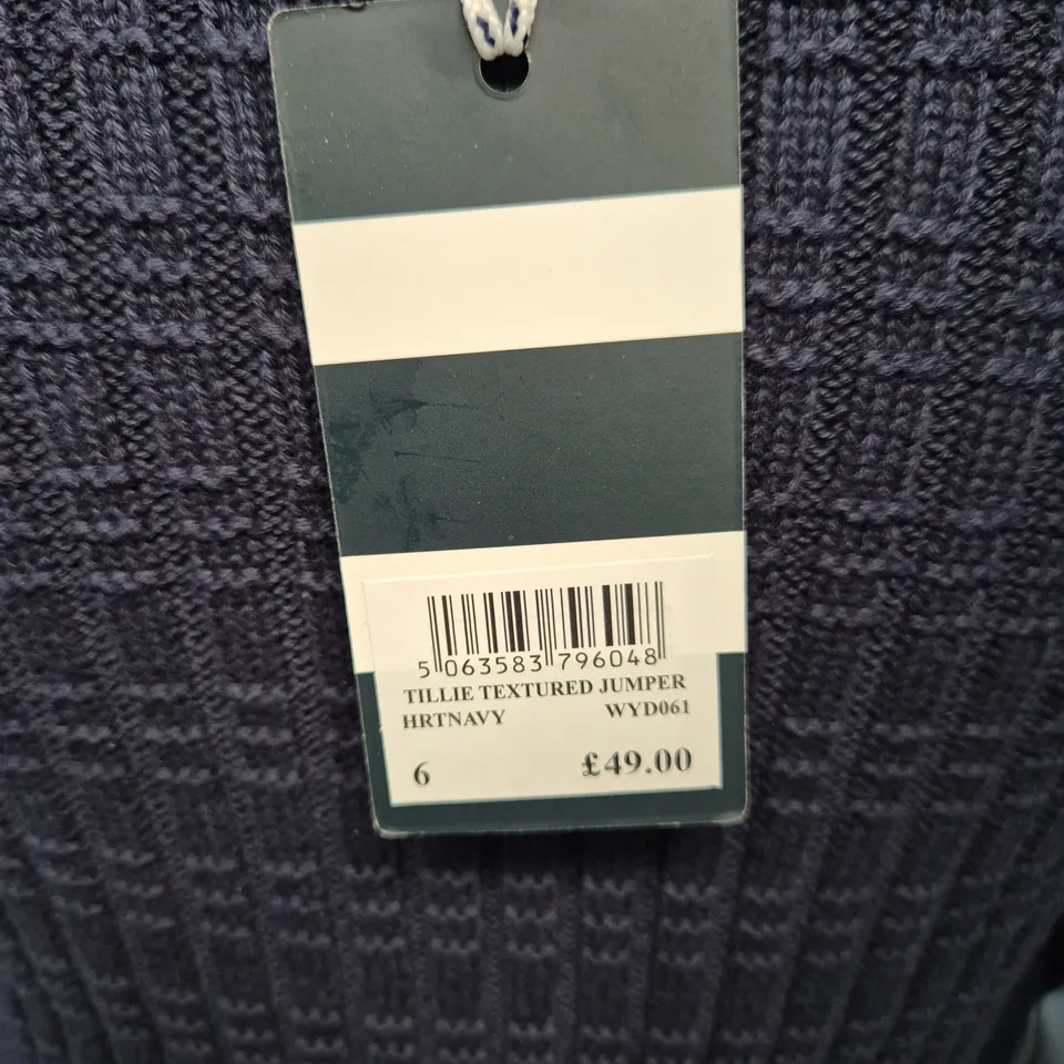 TILLIE TEXTURED JUMPER – NAVY, WOMEN'S UK 6
