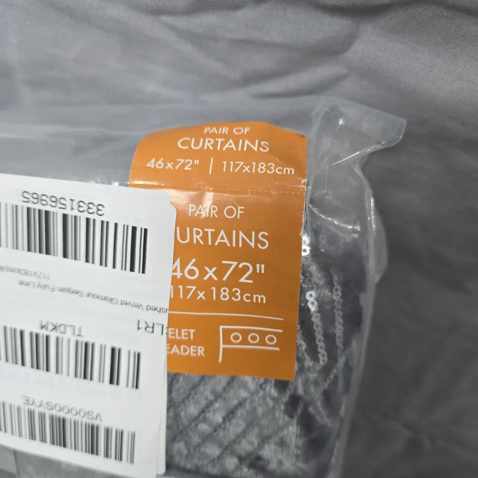 CATHERINE LANSFIELD PAIR OF CURTAINS – 46X72 IN (117X183 CM) – GREY