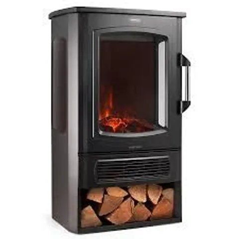 BOXED VONHAUS ELECTRIC STOVE HEATER 2000W, ELECTRIC FIREPLACE, INDOOR LOG/WOOD BURNER EFFECT, FREESTANDING FIRE, LOG STORAGE