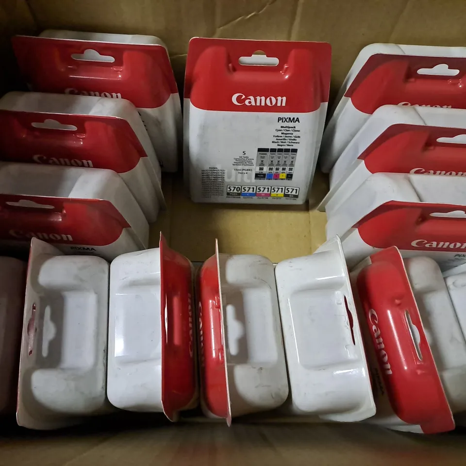 BOX OF APPOXIMATELY 12 CANON PIXMA MULTIPACKS WITH 5 INK TANKS 