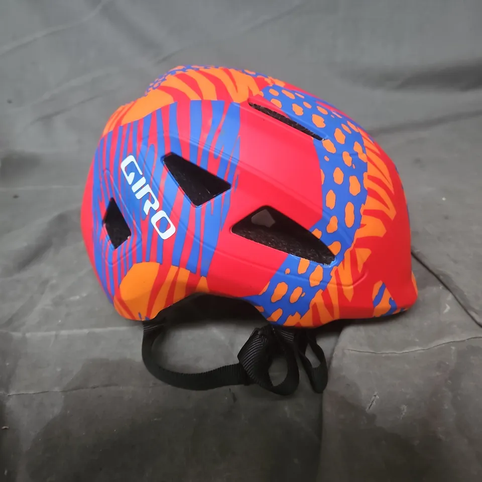Giro Youth Bike Helmet – XS (45–49 cm) – Pink/Blue/Orange Pattern