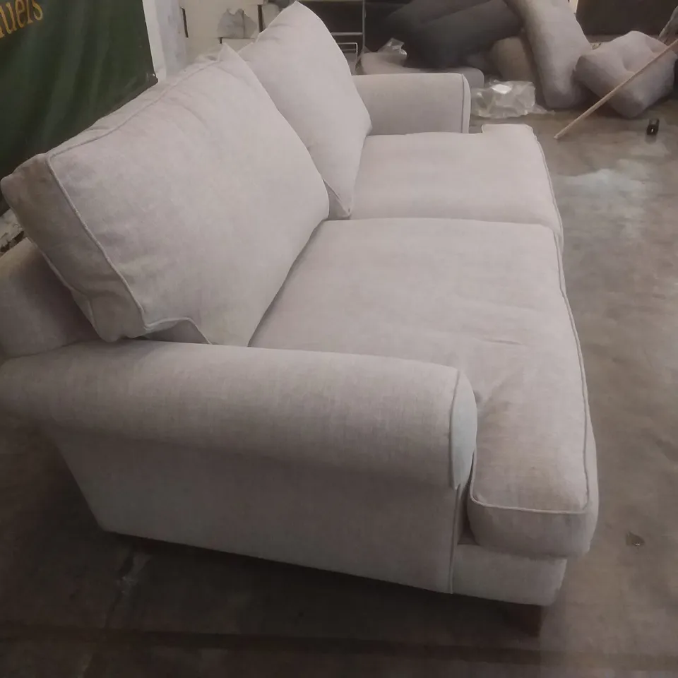 LOUNGE CO MADE AND MANUFACTURED 2.5 SEATER SOFA - LIGHT GREY FABRIC 
