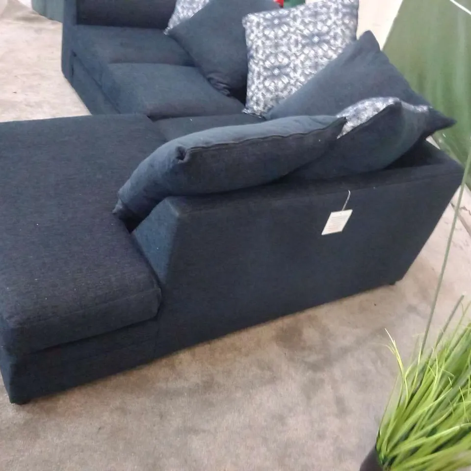 DESIGNER ELLARIA MISSY NAVY FABRIC CORNER SOFA