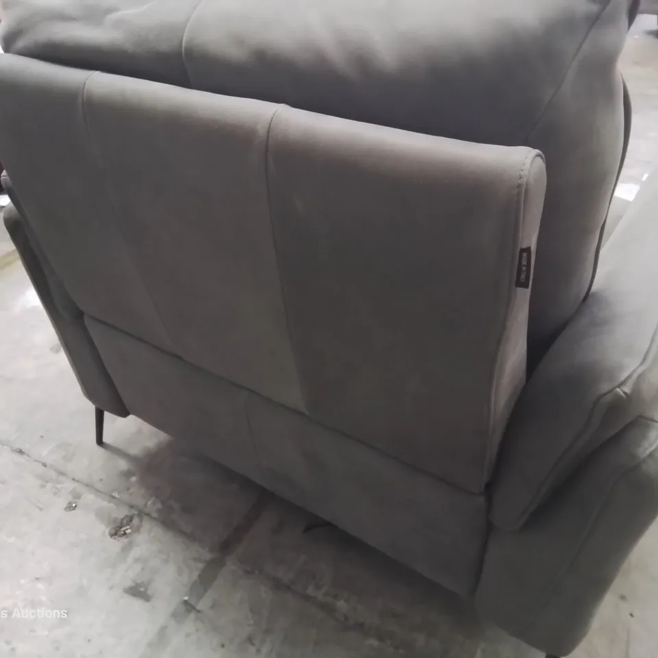 QUALITY ITALIAN DESIGNED & MANUFACTURED BOLZANO POWER RECLINING EASY CHAIR ART DAMASCO GREY SUEDE