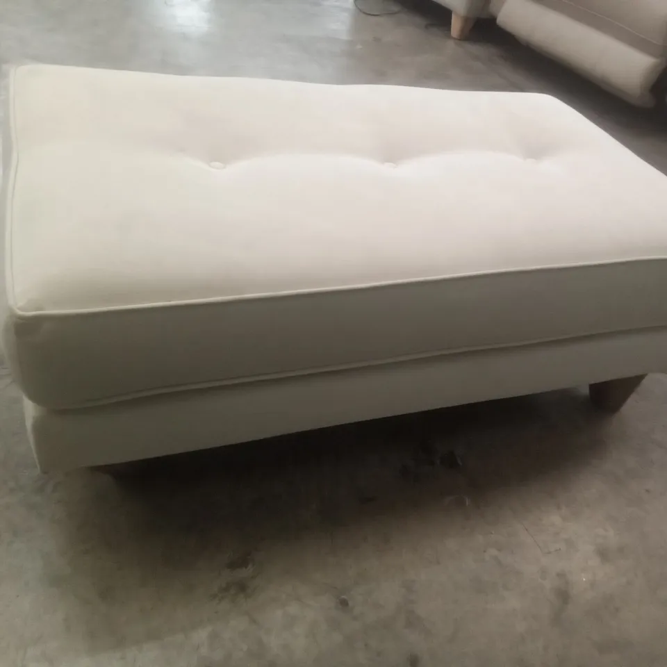 DESIGNER THE LOUNGE COMPANY MADE RECTANGULAR FOOTSTOOL - CREAM FABRIC 