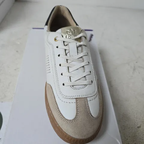 LOTTO SNEAKERS – WHITE/BEIGE WITH BEIGE SUEDE OVERLAYS, UK 5 (EU 38)