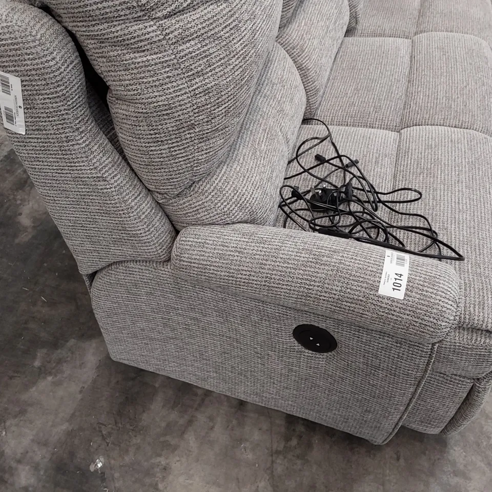 QUALITY BRITISH DESIGNER G PLAN NEWMARKET T POWER RECLINING THREE SEATER SOFA PIXIE SMOKE FABRIC 