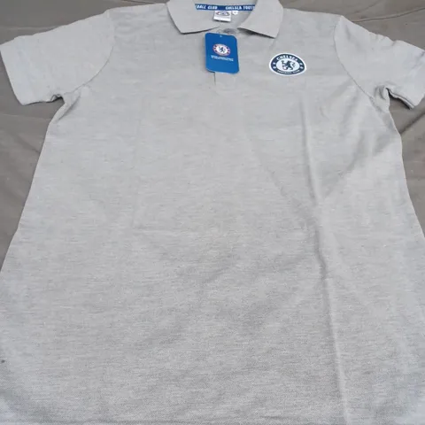 CHELSEA FOOTBALL CLUB POLO SHIRT, GREY - UK SIZE S