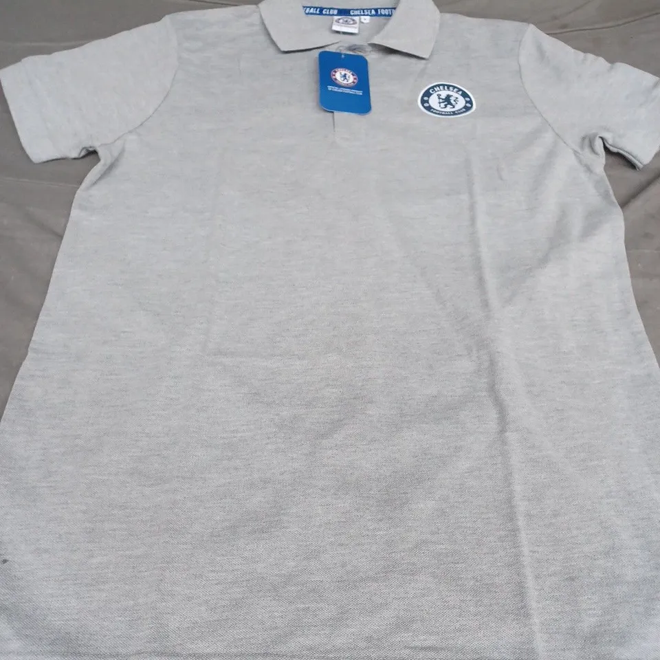 CHELSEA FOOTBALL CLUB POLO SHIRT, GREY - UK SIZE S