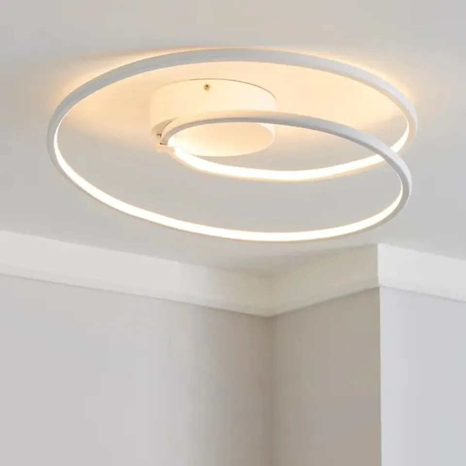 BOXED MENTON INTEGRATED LED SWIRL HOOP SEMI FLUSH CEILING LIGHT