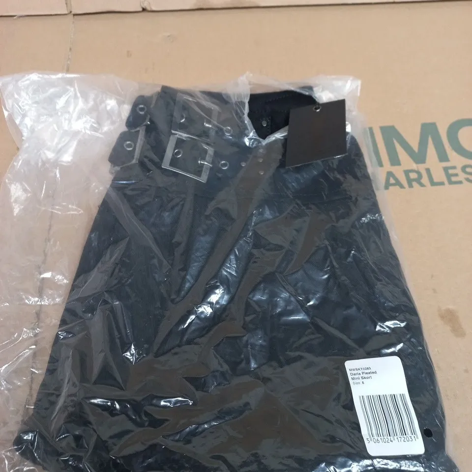 MARY WYATT DARIA PLEATED MINI SKORT, BLACK, UK SIZE 6