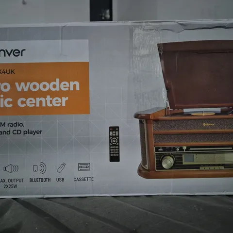 BOXED DENVER MCR-50MK4UK RETRO WOODEN MUSIC CENTER