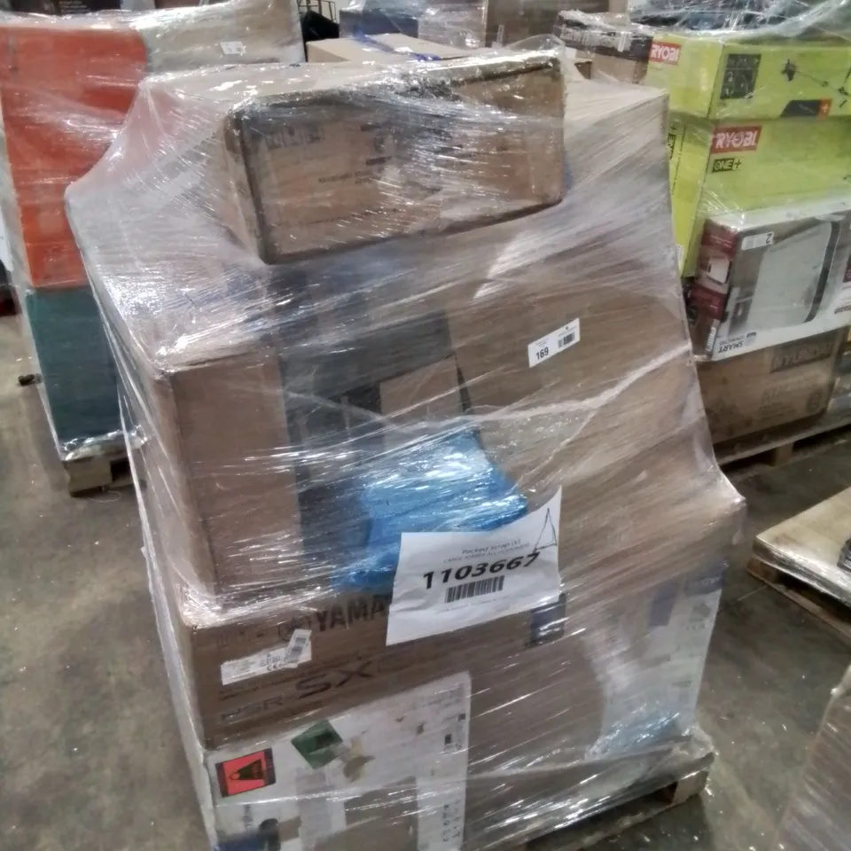 PALLET OF APPROXIMATELY 19 UNPROCESSED RAW RETURN HOUSEHOLD AND ELECTRICAL GOODS TO INCLUDE;