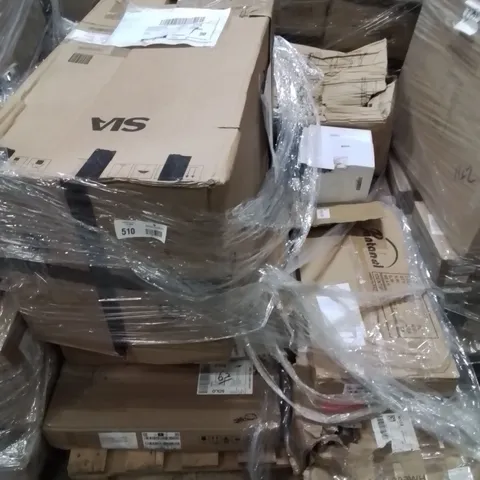 PALLET CONTAINING VARIOUS ASSORTED CUSTOMER RETURNS. TO INCLUDE, CHEST FREEZER, RECYCLING BIN ECT