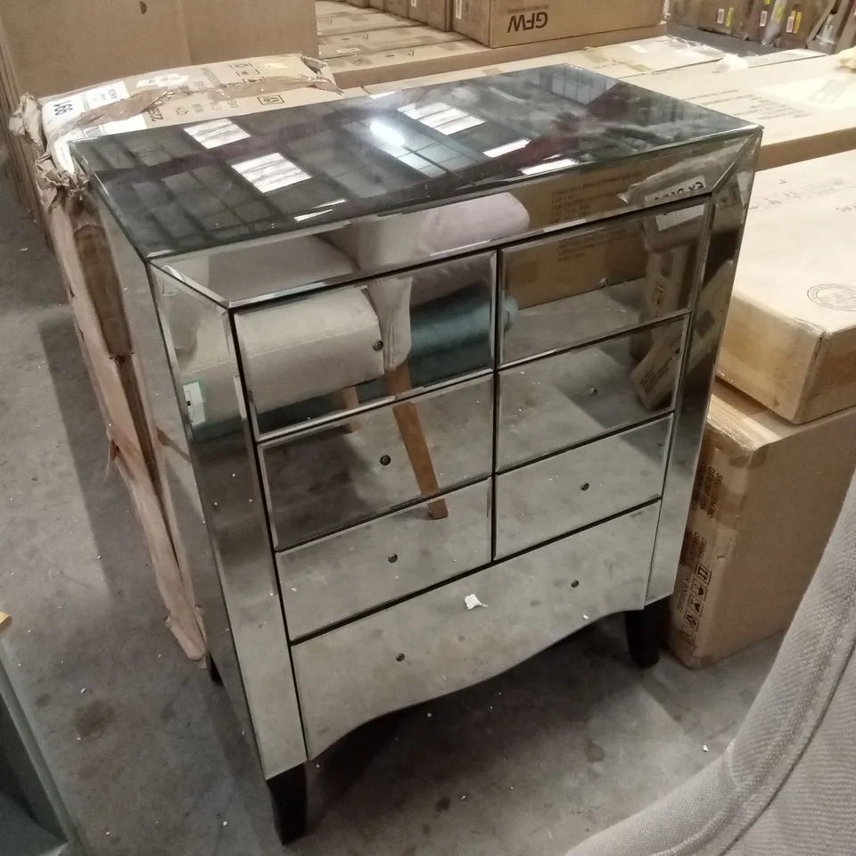 DESIGNER MIRRORED COMPACT CHEST OF DRAWERS