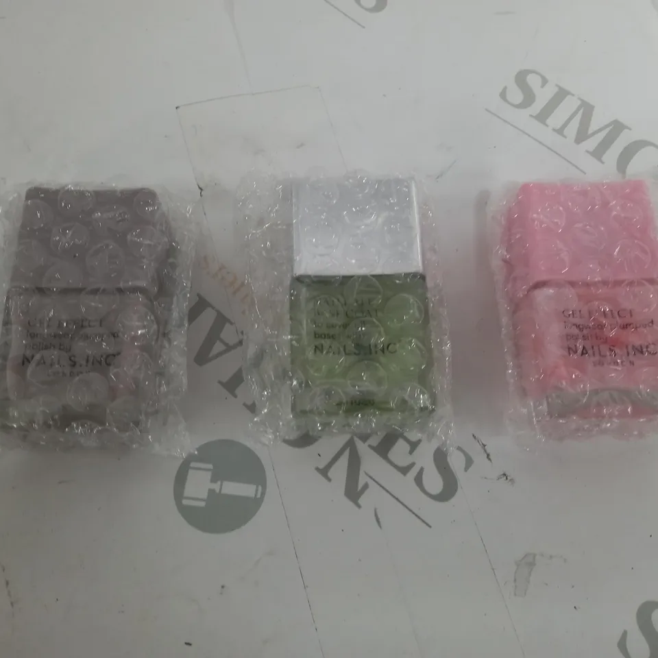 GEL EFFECT NAILS INC X3 GREEN, PINK, AND PLUM