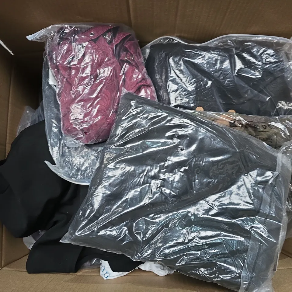 APPROXIMATELY 30 ASSORTED CLOTHING ITEMS IN VARIOUS SIZES, STYLES & COLOURS TO INCLUDE BRANDS SUCH AS QUIZ, JOGA, SCRUFFS, ETC - COLLECTION ONLY