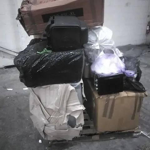 PALLET OF VARIOUS HOUSEHOLD GOODS TO INCIUDE; GAS BBQ, MICROWAVE, AIRFRYER ETC 
